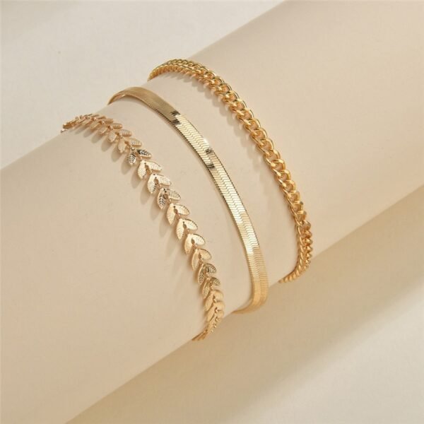 Simple Chain Anklet for Women 3 pcs Set - Image 4