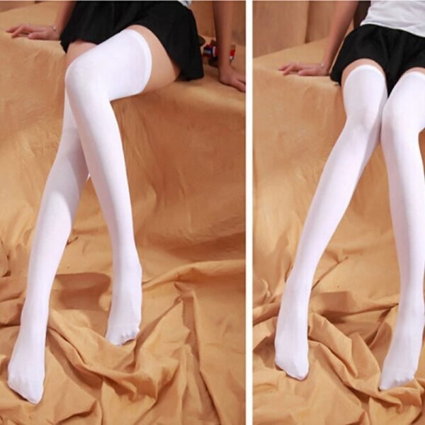 Women's Solid Color Over Knee Socks - Image 4